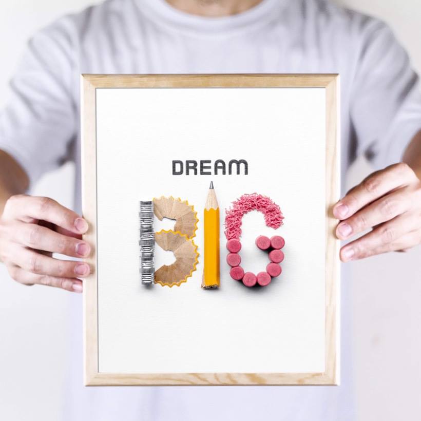 Dream Big — Framed — lettering by Joseph Bearbower