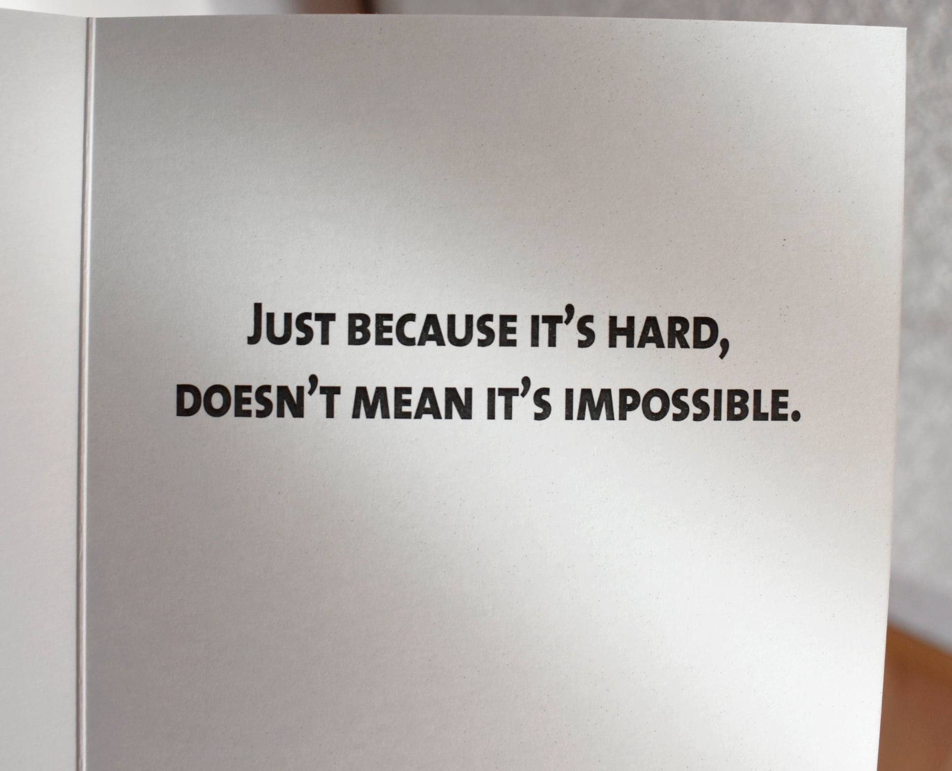 Just Because It's Hard — lettering by Joseph Bearbower