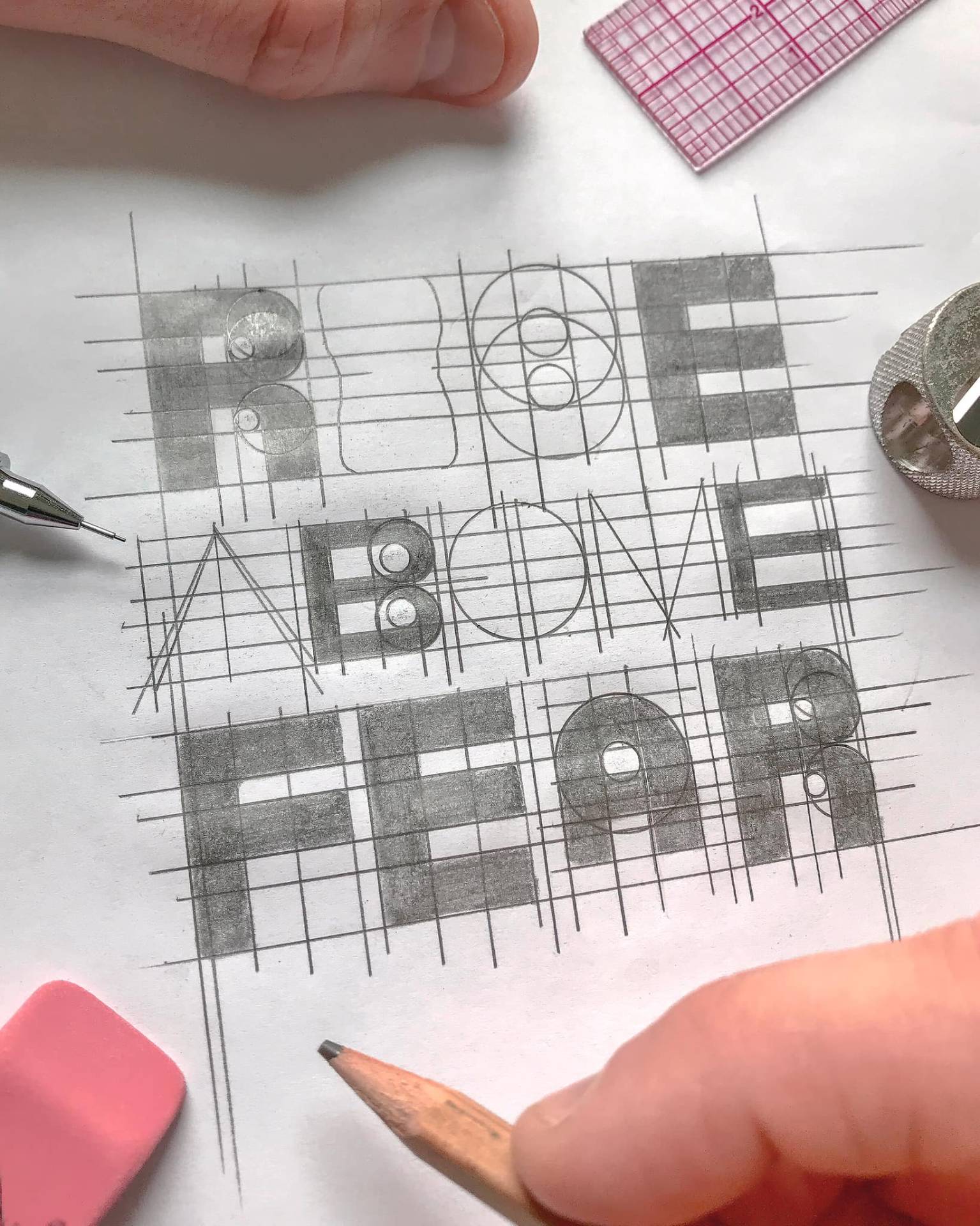 Bearbower — Pencil Process — lettering by Joseph Bearbower